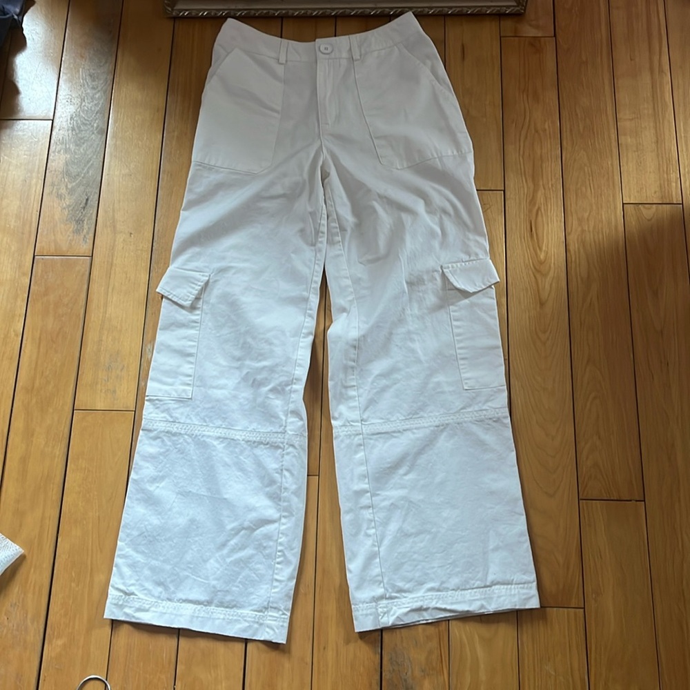 White cargo pants